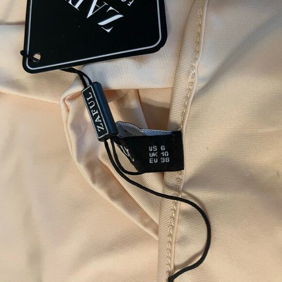 Zaful Forever Young Faux Wrap Midi Slip Dress in Cream Size 6 - Picture 8 of 9